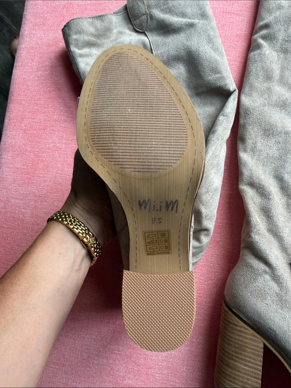 Mi.iM Taupe Suede Over-the-Knee Saint Boots 8.5 NEW